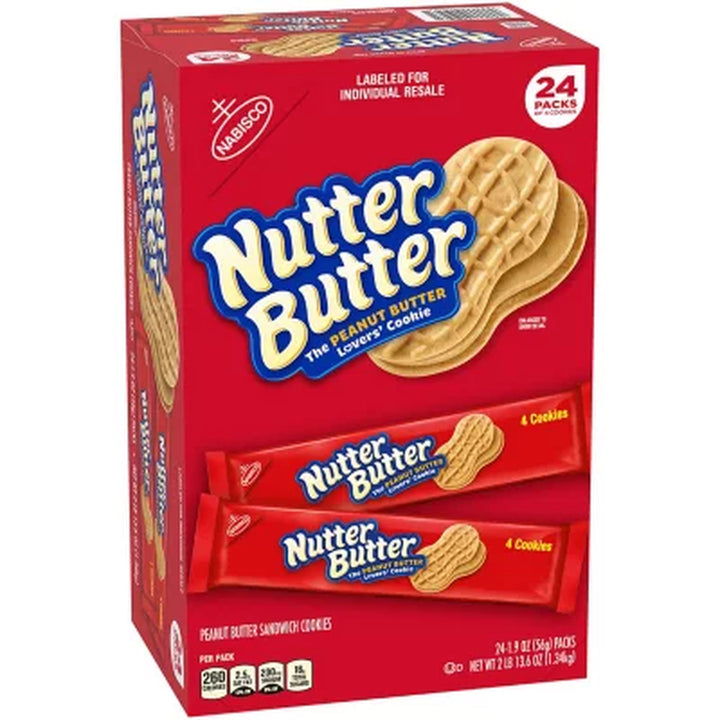 Nutter Butter Peanut Butter Sandwich Cookies, 1.9 Oz., 24 Pk.