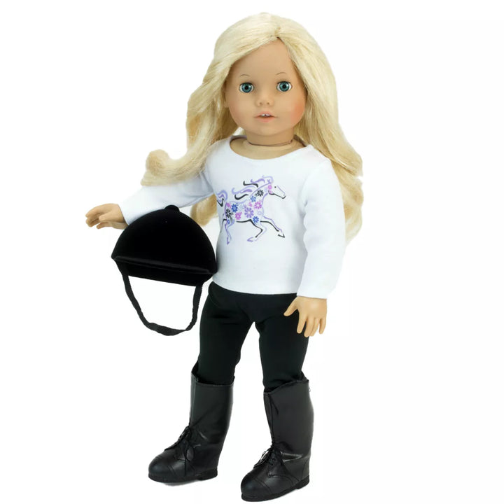 Sophia’S 4 Piece Horseback Riding Outfit with Riding Boots Set for 18'' Dolls, Black