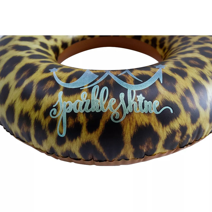 Pool Central Inflatable Leopard Print Swimming Pool Inner Tube - 35"