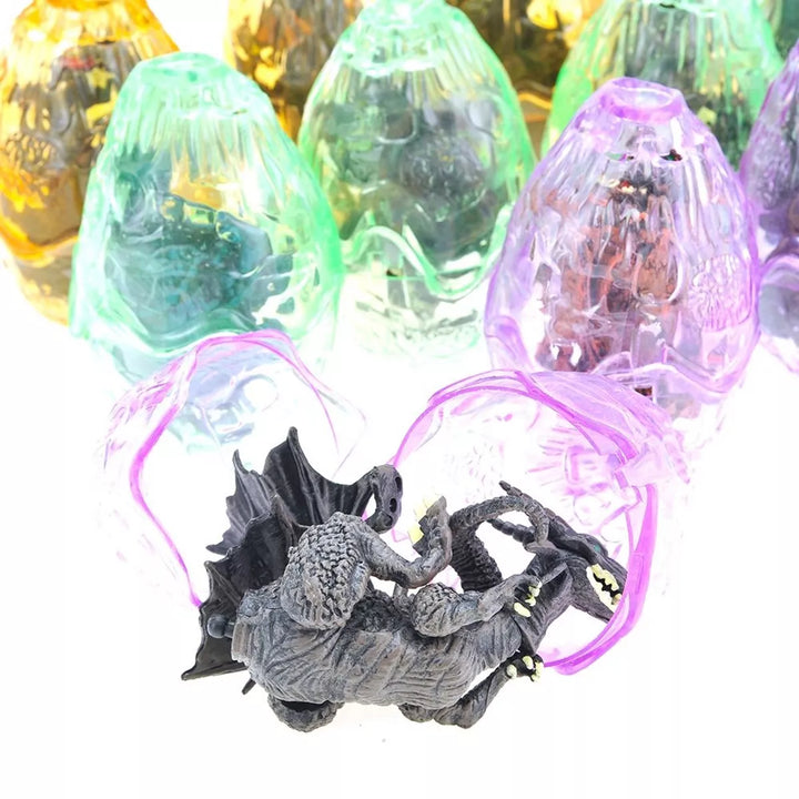 Insten 12 Pack Dragon Figurine Puzzles in Hatching Jurassic Eggs, Party Favors