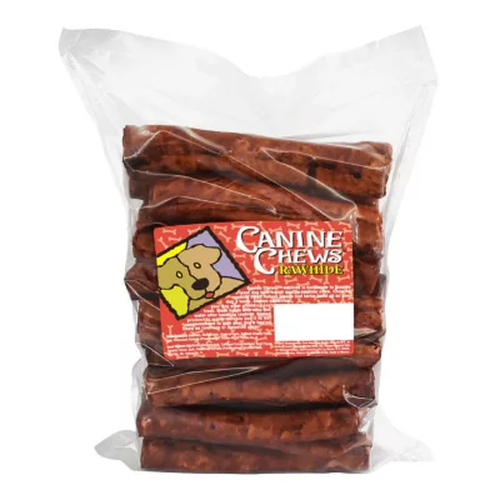 Canine Chews 8" Basted Rawhides for Dogs, 25 Ct. (Choose Flavor)