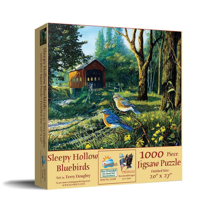 Sunsout Sleepy Hollow Blue Birds 1000 Pc Jigsaw Puzzle 71108