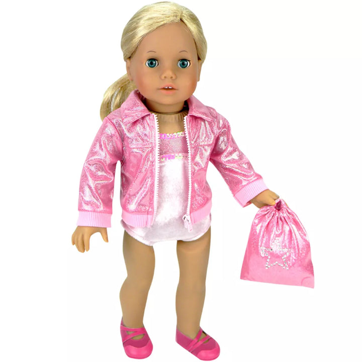 Sophia’S Gymnastics Leotard & Nylon Jacket for 18" Dolls, Pink