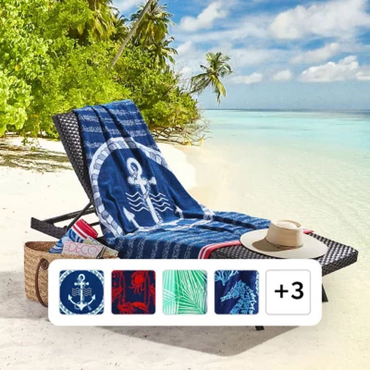 Member'S Mark Oversized 2Pk Beach Towels, 40" X 72", Assorted Designs