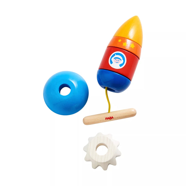 HABA Threading Game Rocket Dexterity Toy for Ages 2+ (Made in Germany)