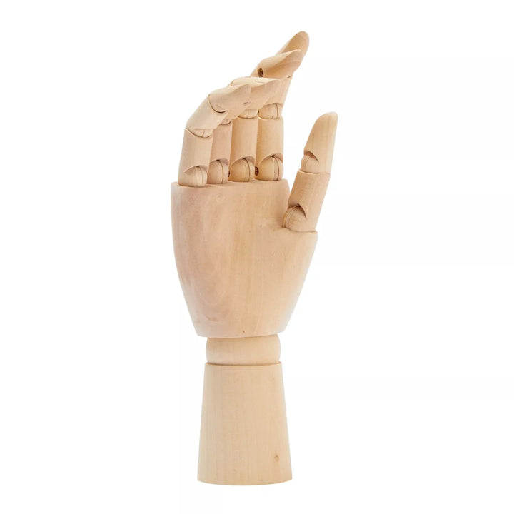 Juvale Wooden Hand Model, 7" Art Mannequin Figure with Posable Fingers for Drawing, Art Supplies