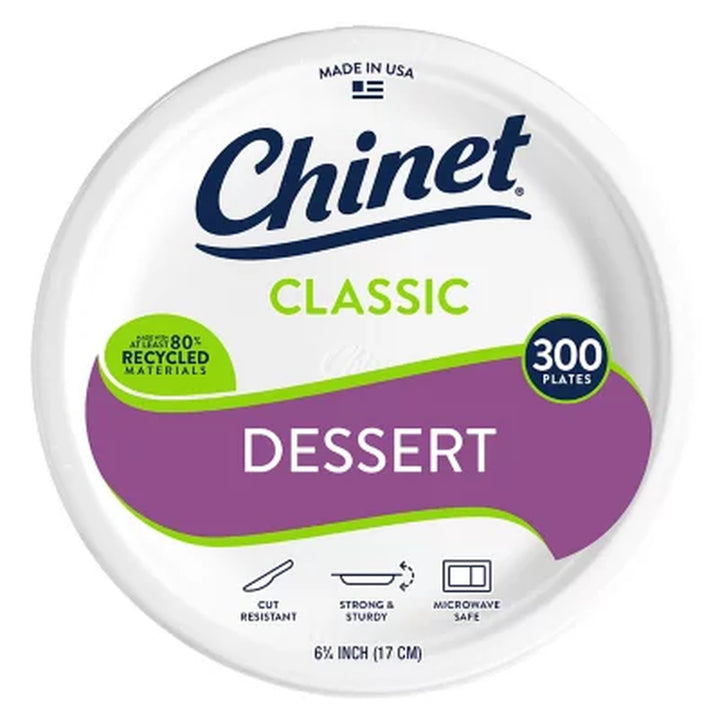 Chinet Classic Dessert Plates, 6.75", 300 Ct.