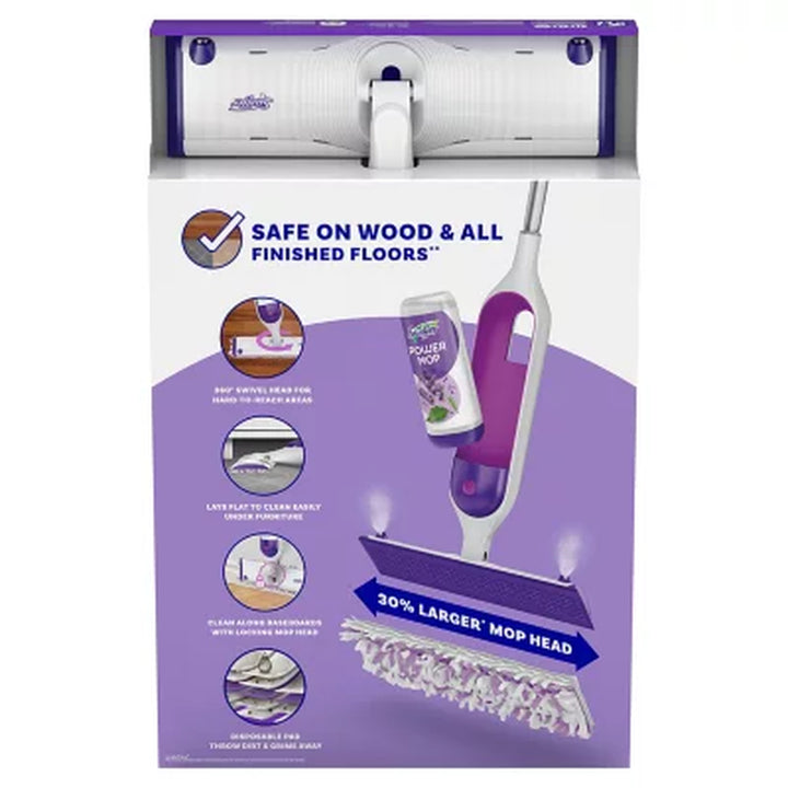 Swiffer Powermop Multi-Surface Mopping Kit, Lavender 10 Pads, 2 Cleaning Solutions