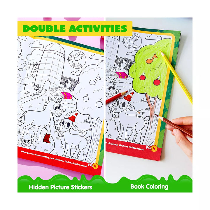 3Pcs Reusable Sticker Book-Make a Face Sticker Book, Farm Sticker Board. on the Go Travel Toy Activity Pad, Travel Activity Toys for Boys & Girls