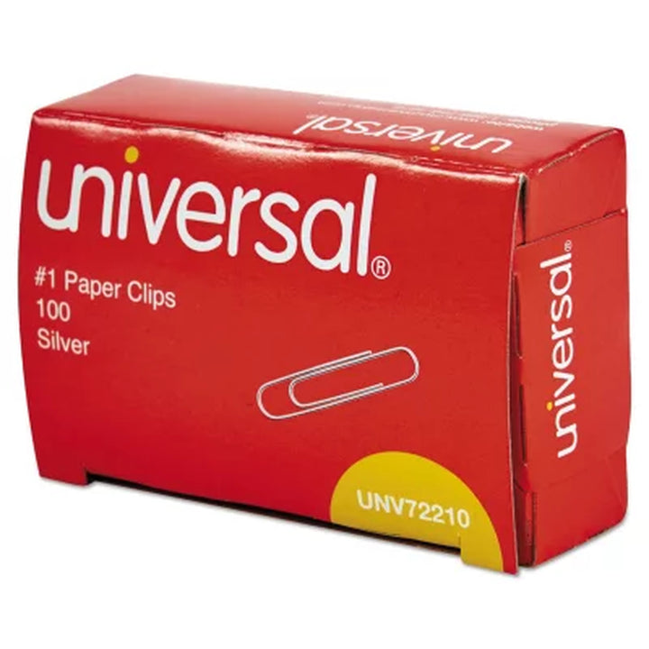 Universal® Paper Clips, Smooth Finish, No. 1, Silver, 1000/Pack