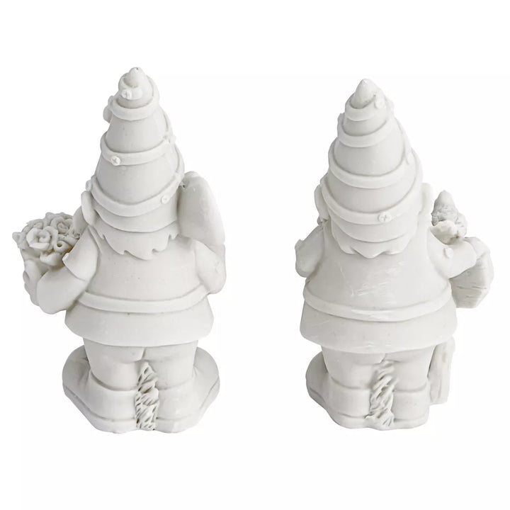 Bright Creations 2 Pack Ceramics to Paint - Paint Your Own Garden Gnome Statues, Blank Paintable Ceramics for Adults (5 In)