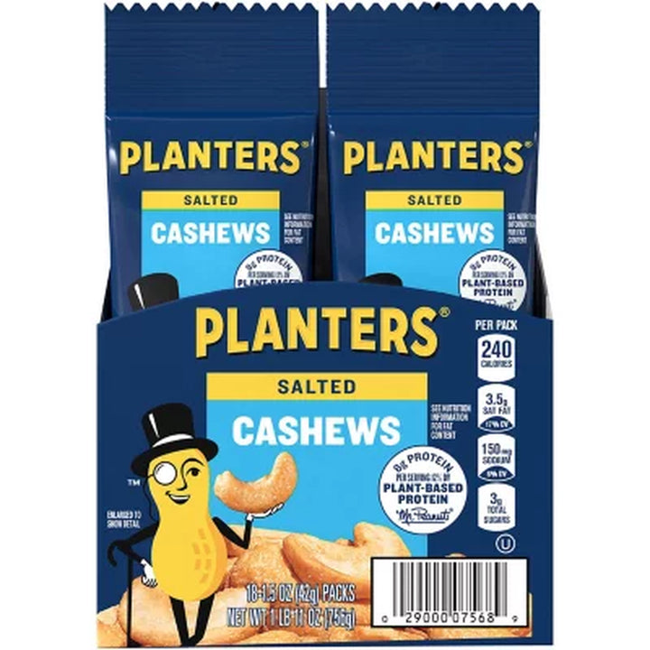 Planters Salted Cashews, Single-Serve Tubes (1.5 Oz., 18 Ct.)