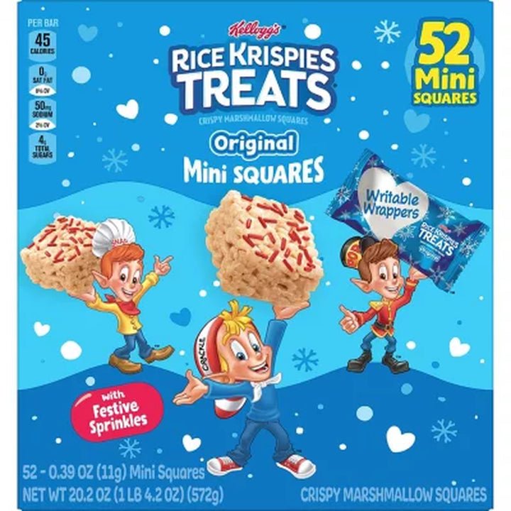 Rice Krispies Treats Mini Squares, Winter Sprinkles 20.2 Oz., 52 Ct.