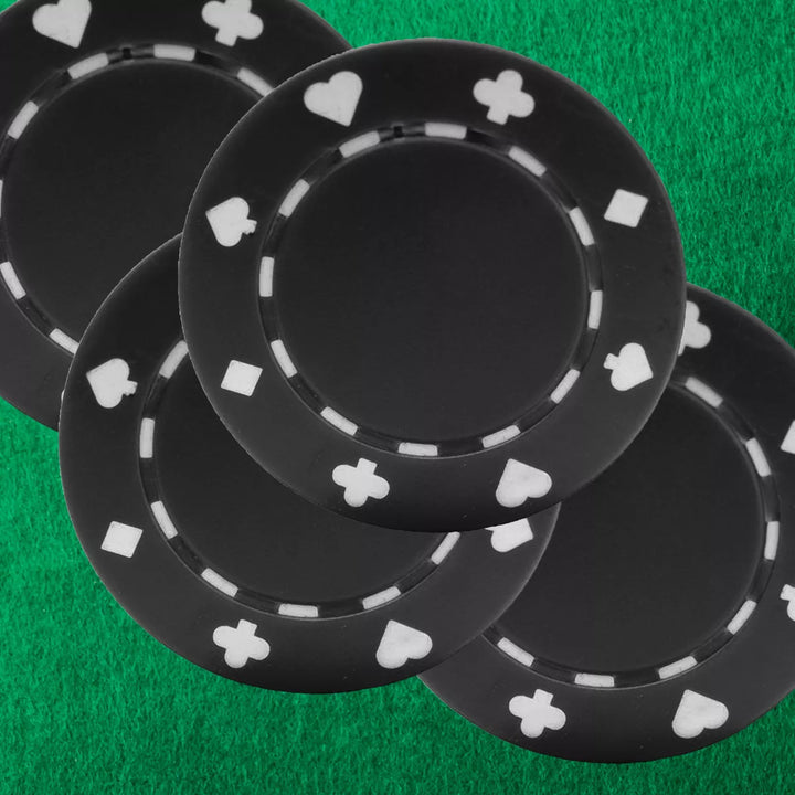 Poker Chips – 100-Piece Set of 11.5-Gram Blackjack Chips with Suited Design by Trademark Poker (Black)