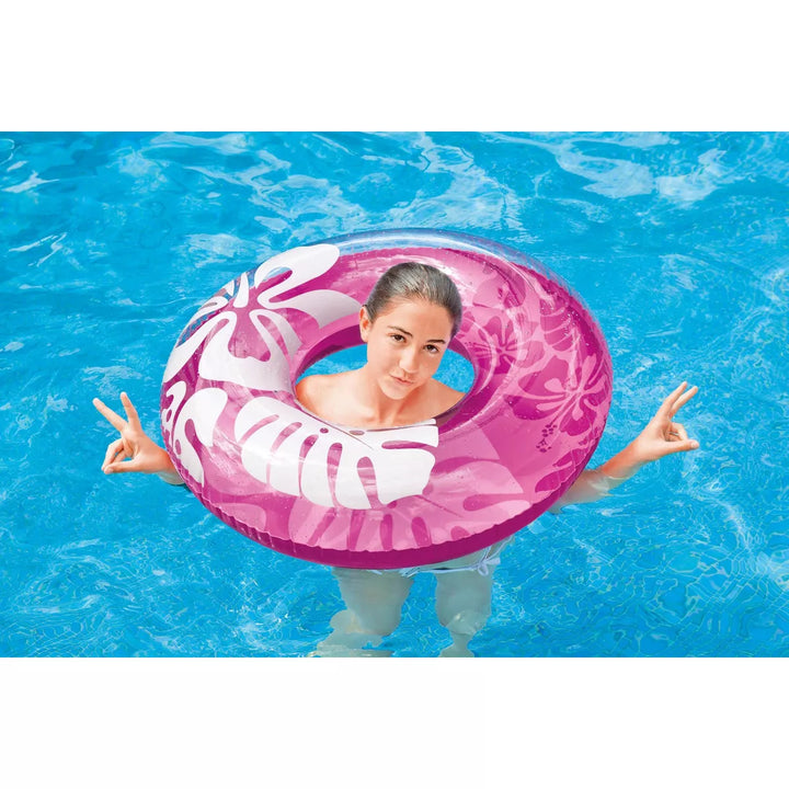 Intex Colorful Transparent Inflatable Swimming Pool Tube Raft | 59251EP