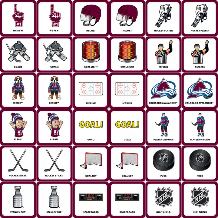 Masterpieces Officially Licensed NHL Colorado Avalanche Matching Game for Kids and Families.