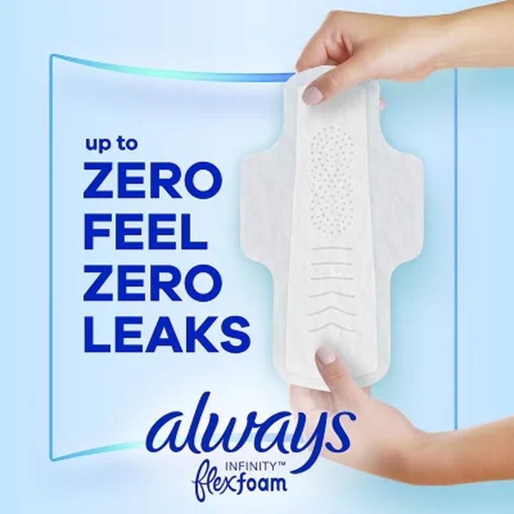 Always Infinity Flexfoam Heavy Flow Pads with Flexi-Wings, Unscented - Size 2, 80 Ct.