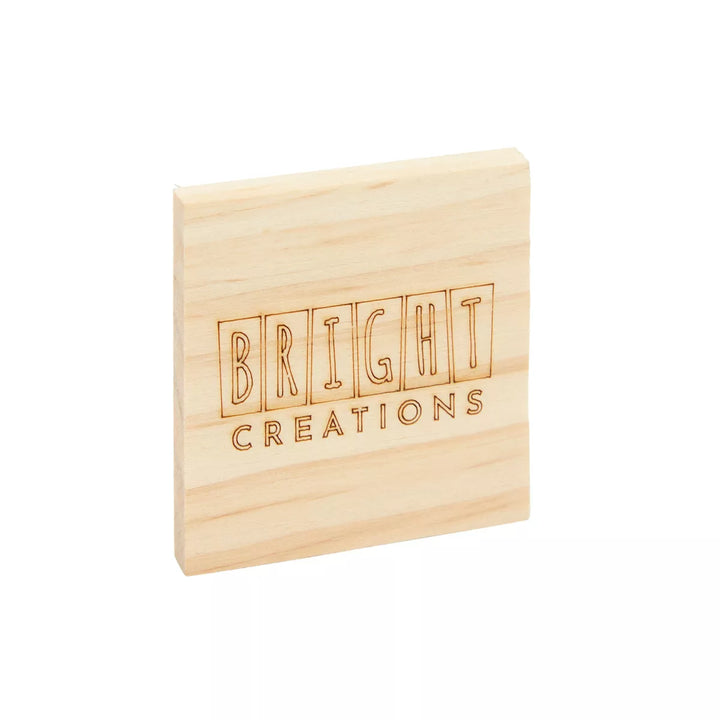 Bright Creations 15 Pack Unfinished Wood Squares Cutout Tiles for Crafts, Engraving, Wood Burning, 2X2 In