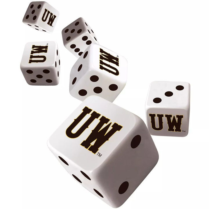 Masterpieces Officially Licensed NCAA Wyoming Cowboys - 6 Piece D6 Gaming Dice Set Ages 6 and Up