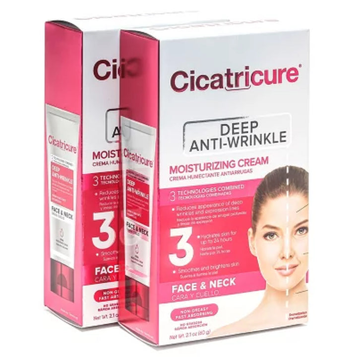 Cicatricure Anti-Wrinkle Face Cream, Reduces Fine Lines and Wrinkles with Qacetyl10 1 Fl. Oz, 2 Pk.