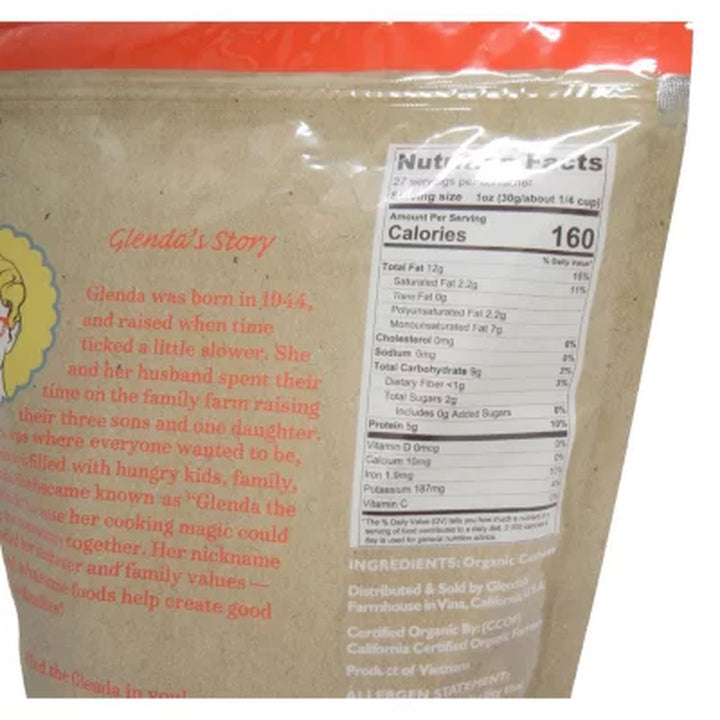 Glenda'S Farmhouse Organic Cashews 27 Oz.