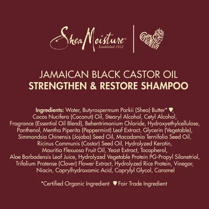 Shea Moisture Jamaican Black Castor Oil Strengthen & Restore Shampoo, 33.8 Oz.