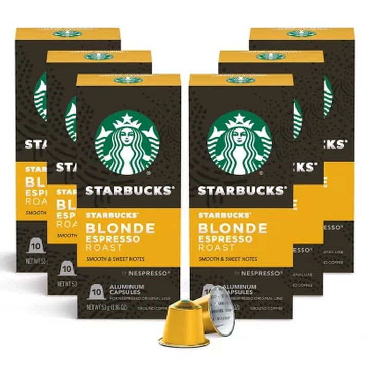 Starbucks by Nespresso Espresso Coffee Pods, Blonde Roast (60 Ct.)