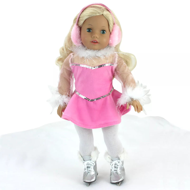 Sophia’S Ice Skating Dress & Skates for 18" Dolls, Pink