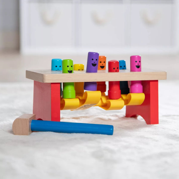 Melissa & Doug Deluxe Pounding Bench Wooden Toy with Mallet