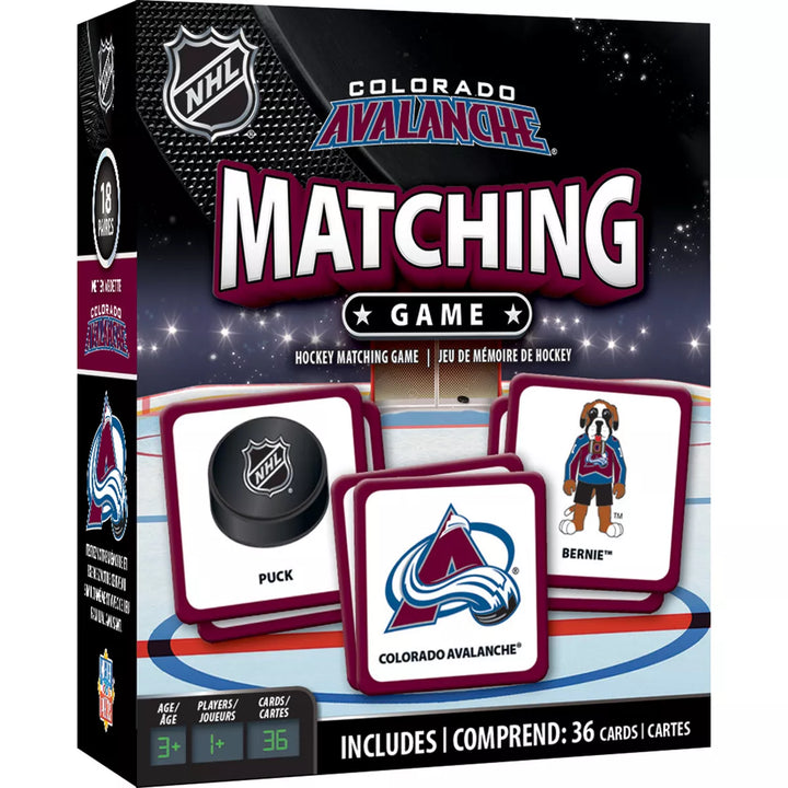 Masterpieces Officially Licensed NHL Colorado Avalanche Matching Game for Kids and Families.