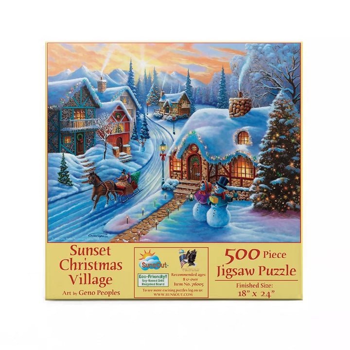 Sunsout Sunset Christmas Village 500 Pc Jigsaw Puzzle 51375