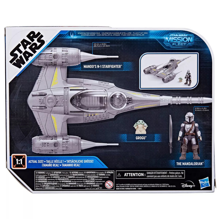 Star Wars Mission Fleet Mando'S N-1 Starfighter Speed Run Action Figure Set