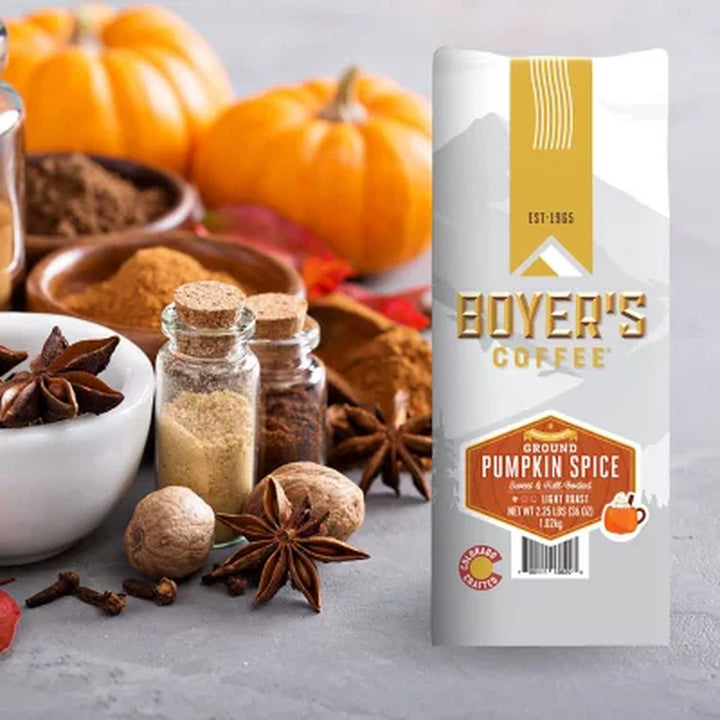 Boyer'S Light Roast Ground Coffee, Pumpkin Spice 36 Oz.