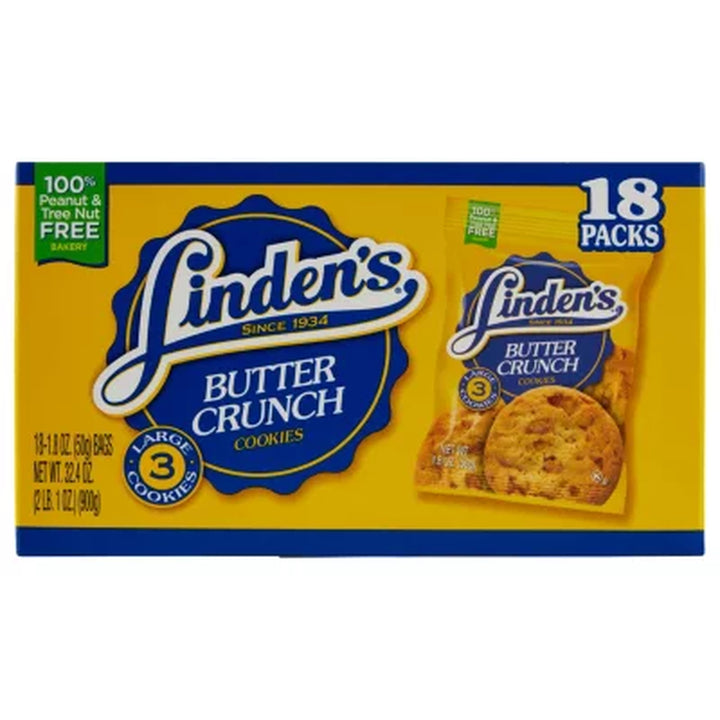 Linden'S Butter Crunch Cookies, 1.8 Oz., 18 Pk.