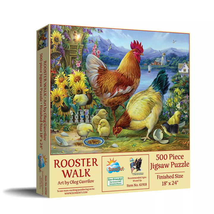 Sunsout Rooster Walk 500 Pc Jigsaw Puzzle 61918