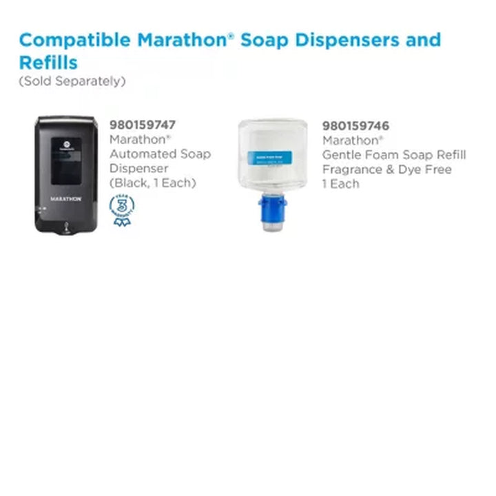 Marathon Gentle Foam Hand Soap Refill, Fragrance-Free (1,000 Ml)