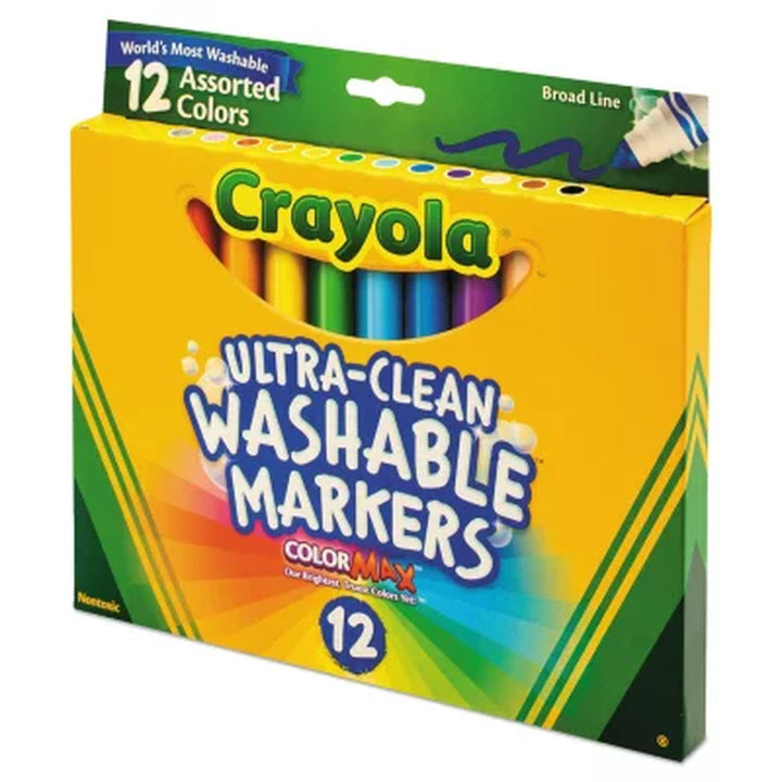 Crayola Washable Markers, Broad Point, Classic Colors, 12 Set