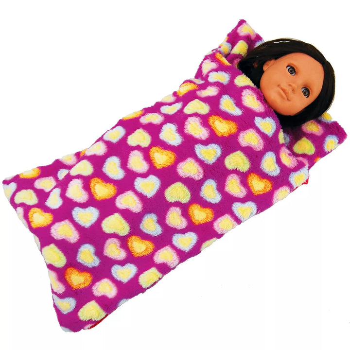 The Queen'S Treasures Set of Two Pink & Purple 18 Inch Doll Sleeping Bags