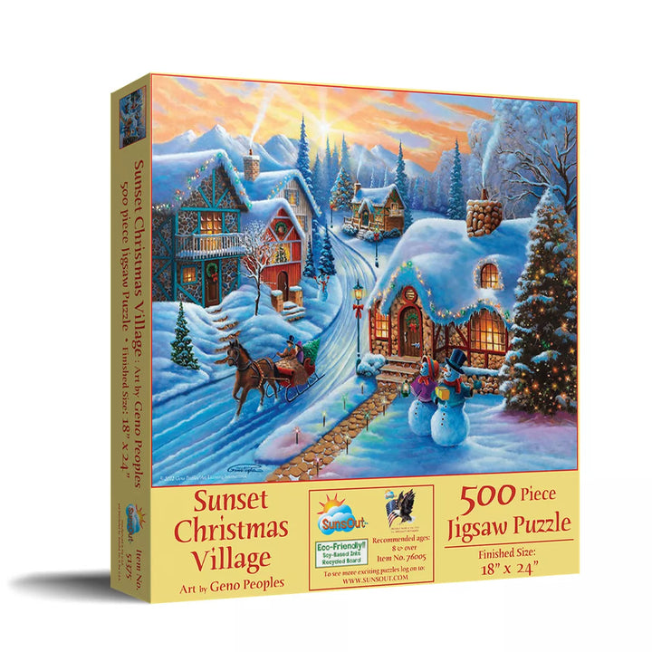 Sunsout Sunset Christmas Village 500 Pc Jigsaw Puzzle 51375