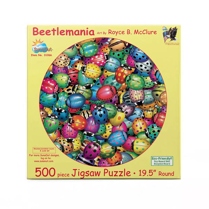 Sunsout Beetles round Mania 500 Pc Jigsaw Puzzle 31066