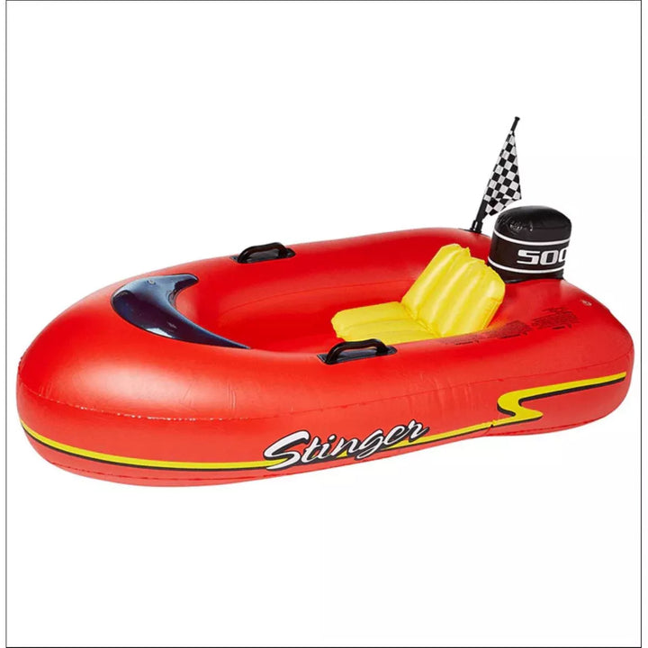 Swim Central Inflatable Stinger Speedboat Swimming Pool Raft - 48" - Black and Red