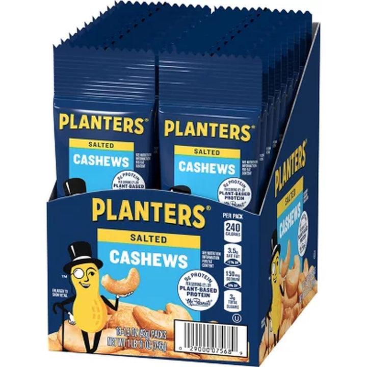 Planters Salted Cashews, Single-Serve Tubes (1.5 Oz., 18 Ct.)