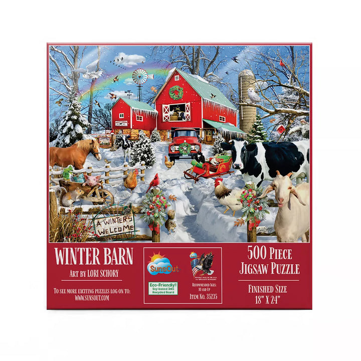 Sunsout Winter Barn 500 Pc Christmas Jigsaw Puzzle 35235