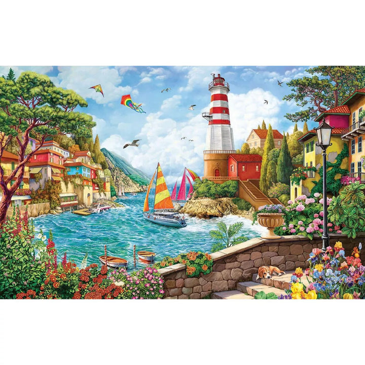 Sunsout Lighthouse and Sailing Boat 550 Pc Jigsaw Puzzle 42975