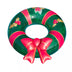 Swimline 42" Christmas Wreath with Bow Inflatable Pool Inner Tube Ring