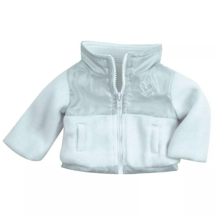 Sophia’S Fleece & Nylon Jacket for 18” Dolls, White/Silver