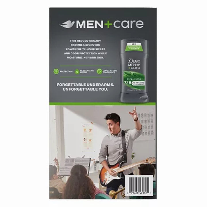 Dove Men+Care Antiperspirant Deodorant, Extra Fresh, 2.7 Oz., 4 Pk.