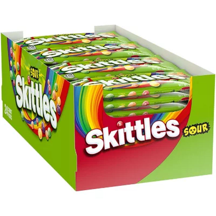 Skittles Sour Fruity Chewy Candy, Full Size, 1.8 Oz., 24 Pk.