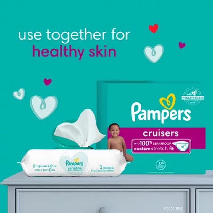 Pampers Cruisers Stay-Put Fit Diapers, Sizes:3-7