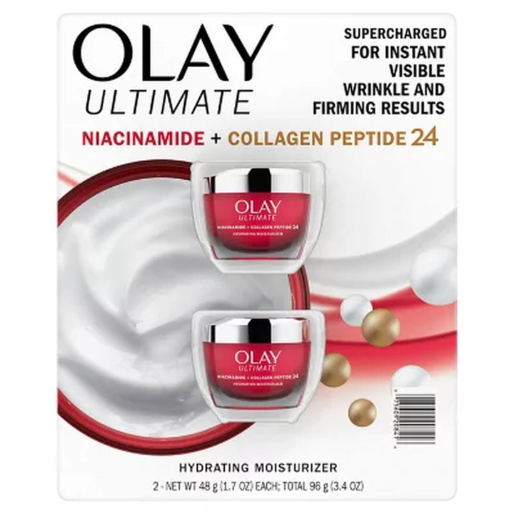 Olay Ultimate Niacinamide + Collagen Peptide 24 Hydrating Moisturizer, 1.7 Oz., 2 Pk.